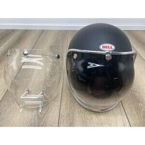 Bell Custom 500 Motorcycle Helmet MATTE BLACK w/TWO Bell Bubble Shields XS